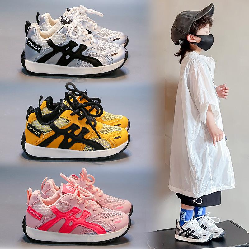 Popular single net breathable sports shoes 2025 summer new fashion versatile boys baby casual shoes girls single shoes