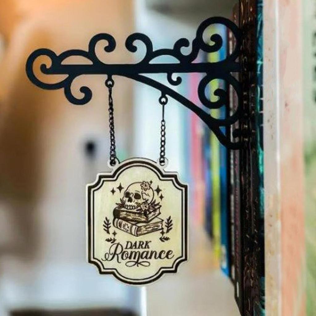 Book Decor for Shelf Book Lover Hangable Sign Accessories for Bookworm Reader Wall Art Home Classroom Halloween Decoration Men