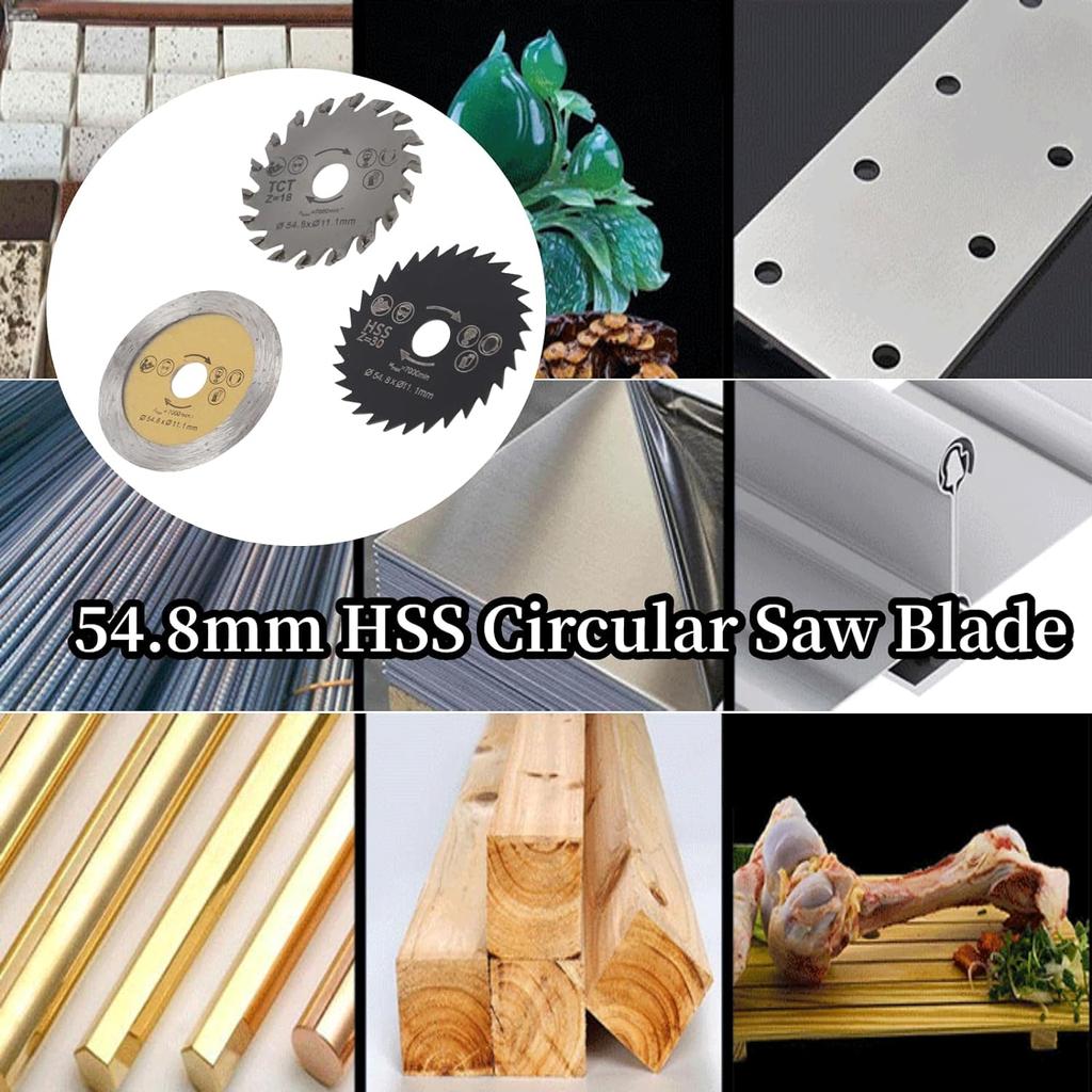 Pânze rotative de ferăstrău pentru găurit, 3 bucăți 54,8 mm HSS Mini Pânză de ferăstrău circular pentru lemn