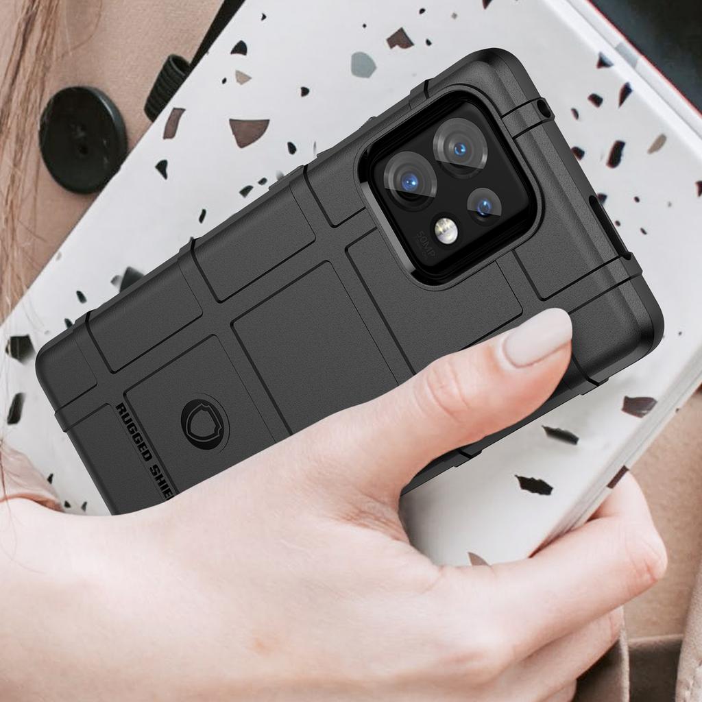 Phone Case for Motorola Moto X40 5G/Edge+ (2023)/Edge 40 Pro 5G Fall Proof Rugged Square Grid Texture Shockproof Soft TPU Back Cover