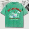 Premium Beer Print Snow Wash T Shirt Man Summer Comfortable Washed Tees Casual Loose Shortwear Soft Cotton Clothes