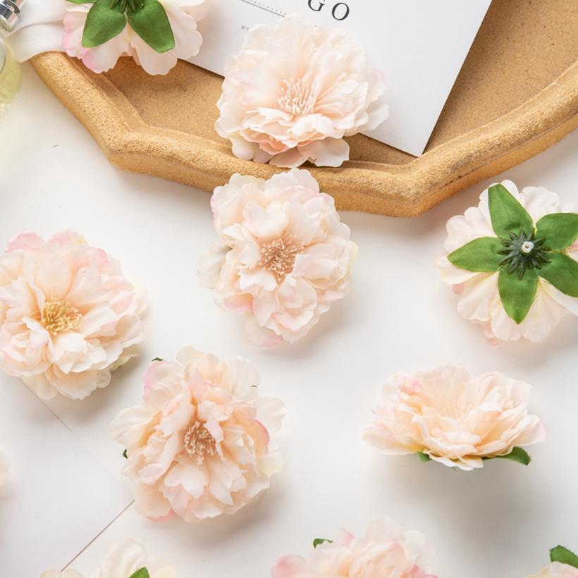 5/10 st Konstgjord Blomma Siden Pion Scrapbook Gör-det-själv Hem Vas Julkrans Bröllop Väggdekoration Trädgård Båge Tillbehör