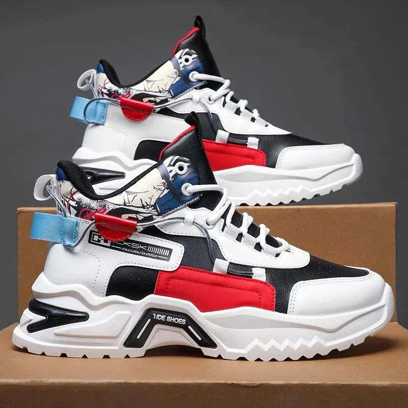 

Мужские новые спортивные туфли, мужские универсальные, с увеличением роста, для повседневного бега, модные туфли папы 44