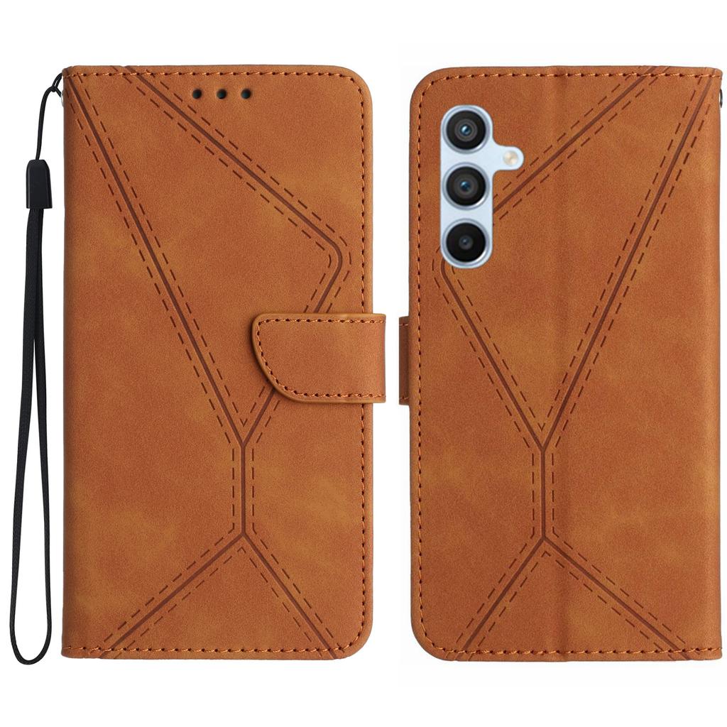 HT05 For Samsung Galaxy A16 5G/A16 4G Phone Case Skin-Touch Lines PU Leather Flip Cover