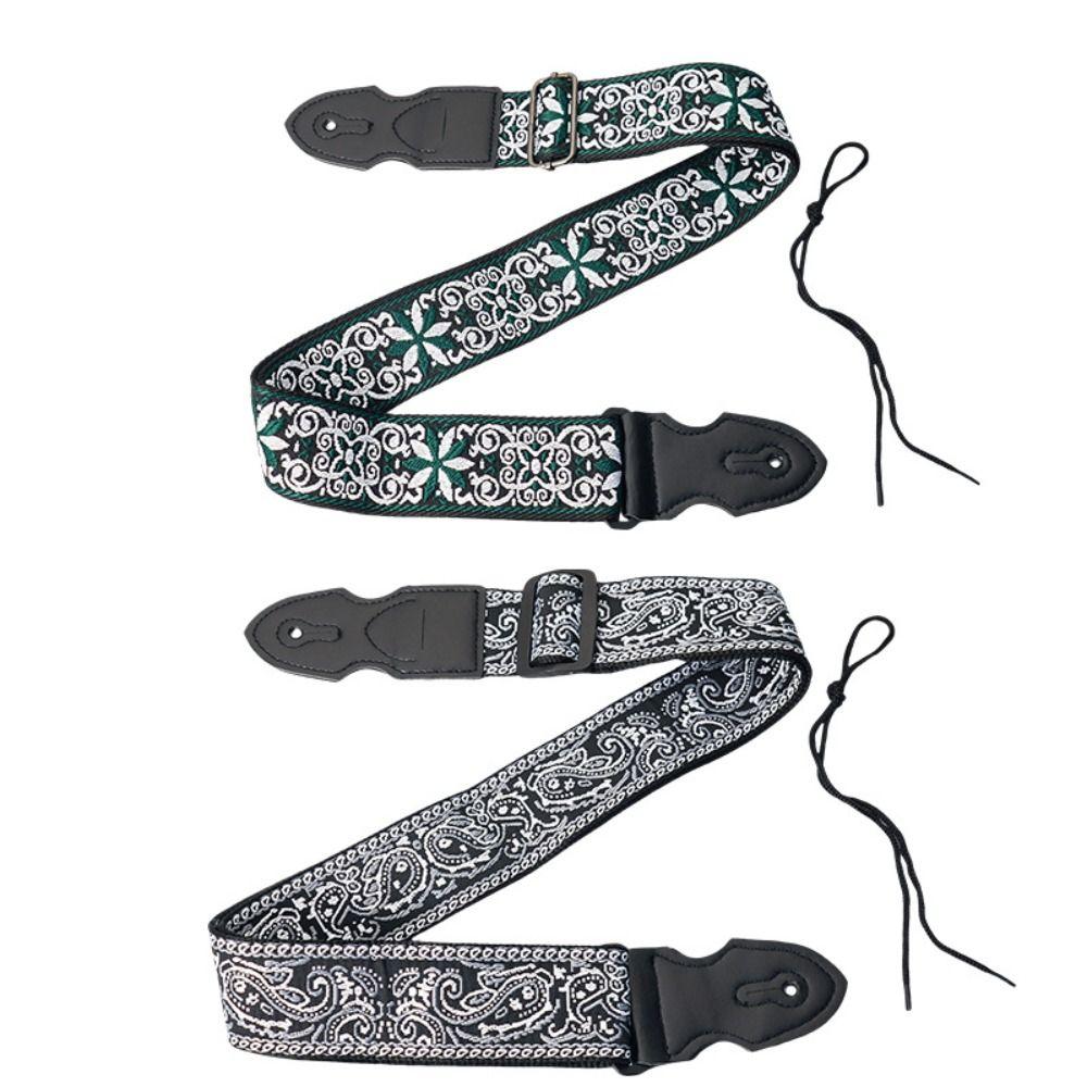 Vintage Electric Guitar Belts Ethnic Style Guitar Shoulder Belt Multi-Color Guitar Strap  Bass