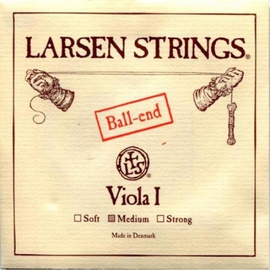 Viola Larsen ball strings, brand, A-string, type.