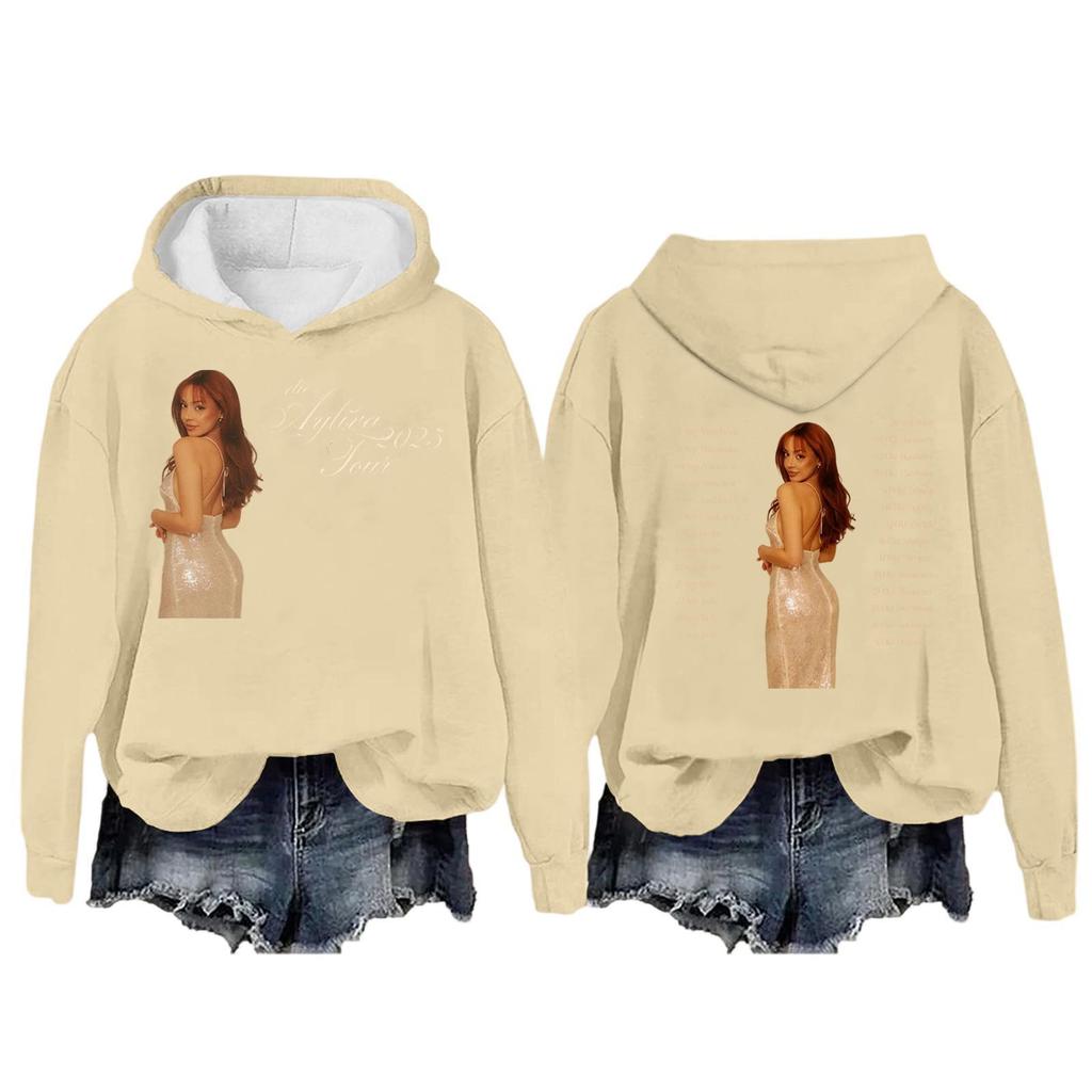 Women's Fashion Casual Long Sleeve Loose Printed Pullover Sports Long Sleeve Hooded Sweatshirt