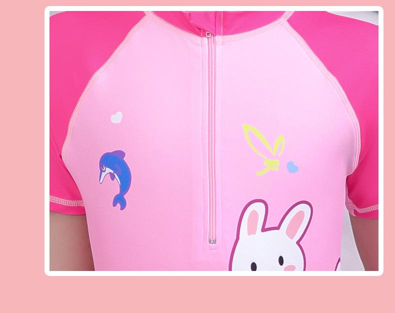 Korean Style Princess One-Piece Cartoon Swimsuit for Girls (Customizable)