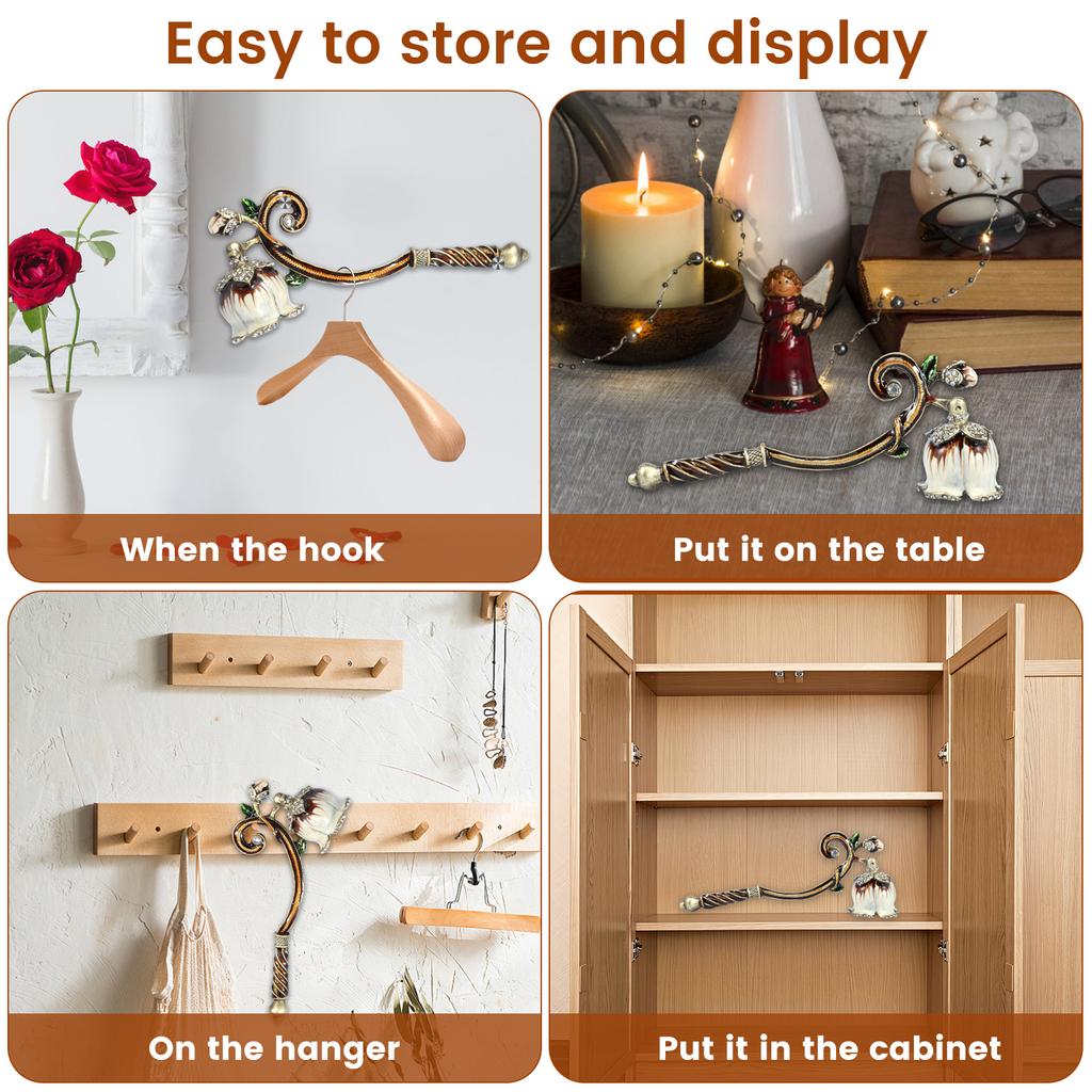 Vintage Floral Candle Snuffer Safe Candle Extinguisher Long Handle Metal Candle Stopper for Putting Out Wick Flame Home Decor