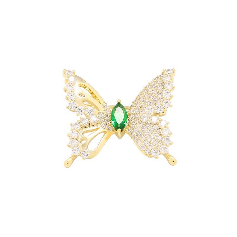 Smart Flash Diamond Butterfly Brooch High-end Female Cute Corsage Versatile Anti-light Buckle Temperament Pin Exquisite Accessories