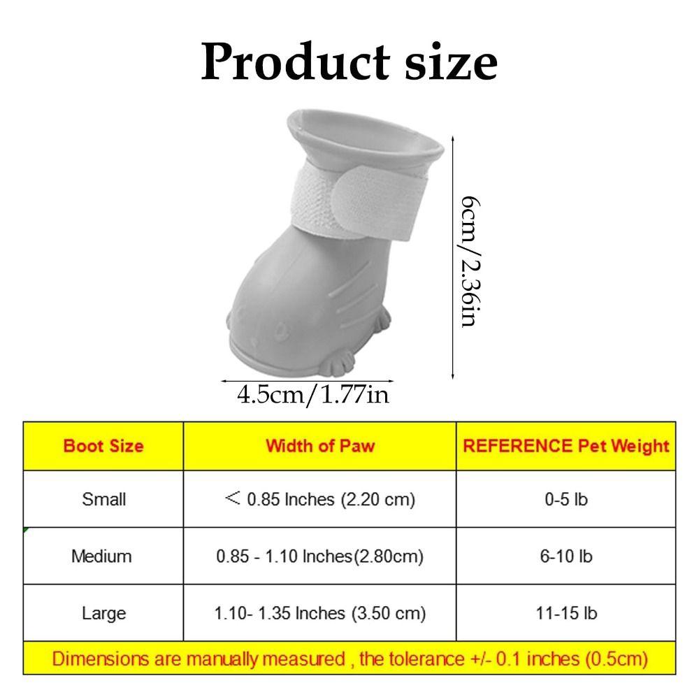 4PCS/Set Anti-Slip Dog Shoes Rubber Rain Snow Boots Outdoor Pet Rain Shoes Pets