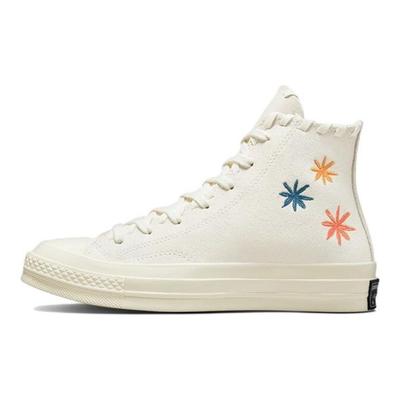 Chuck 70 High Embroidered Floral - Egret Women Sneakers Cream Natural-Ivory A04298C