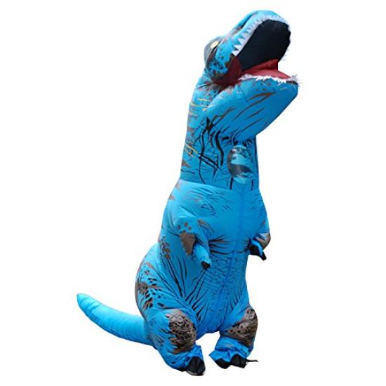 Rruonshully Halloween Dinosaur Dinosaur Rider Tyrannosaurus Lightweight Monster Costume for Fun Animal Blue Kigurumi, Costume, Brown, Rex, Inflatable,