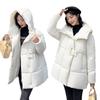 Wind long down cotton clothes women's winter new fashion thickened hooded warm loose cotton jacket