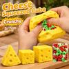 5/7cm Cheese Squeezed Cube Sound Effects TPR Fidget Toy Cheese Stress Ball  Children's Gifts