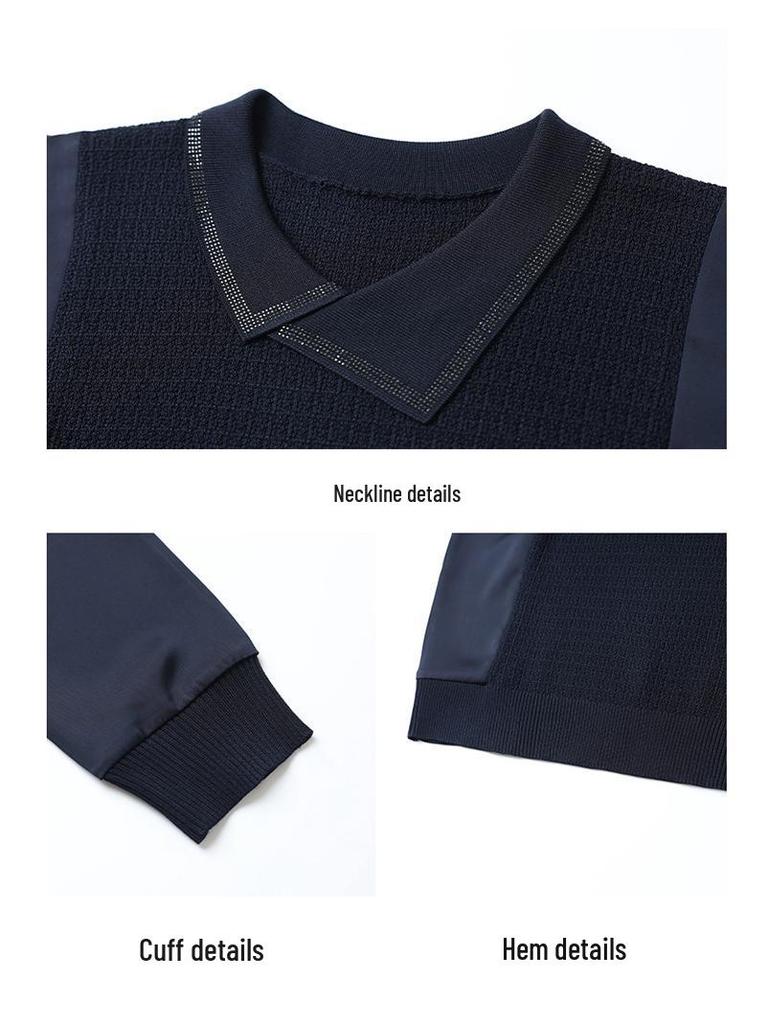 Mom's Spring Knit Sweater - Stylish Plus Size Top for Mid-Aged & Elderly Women