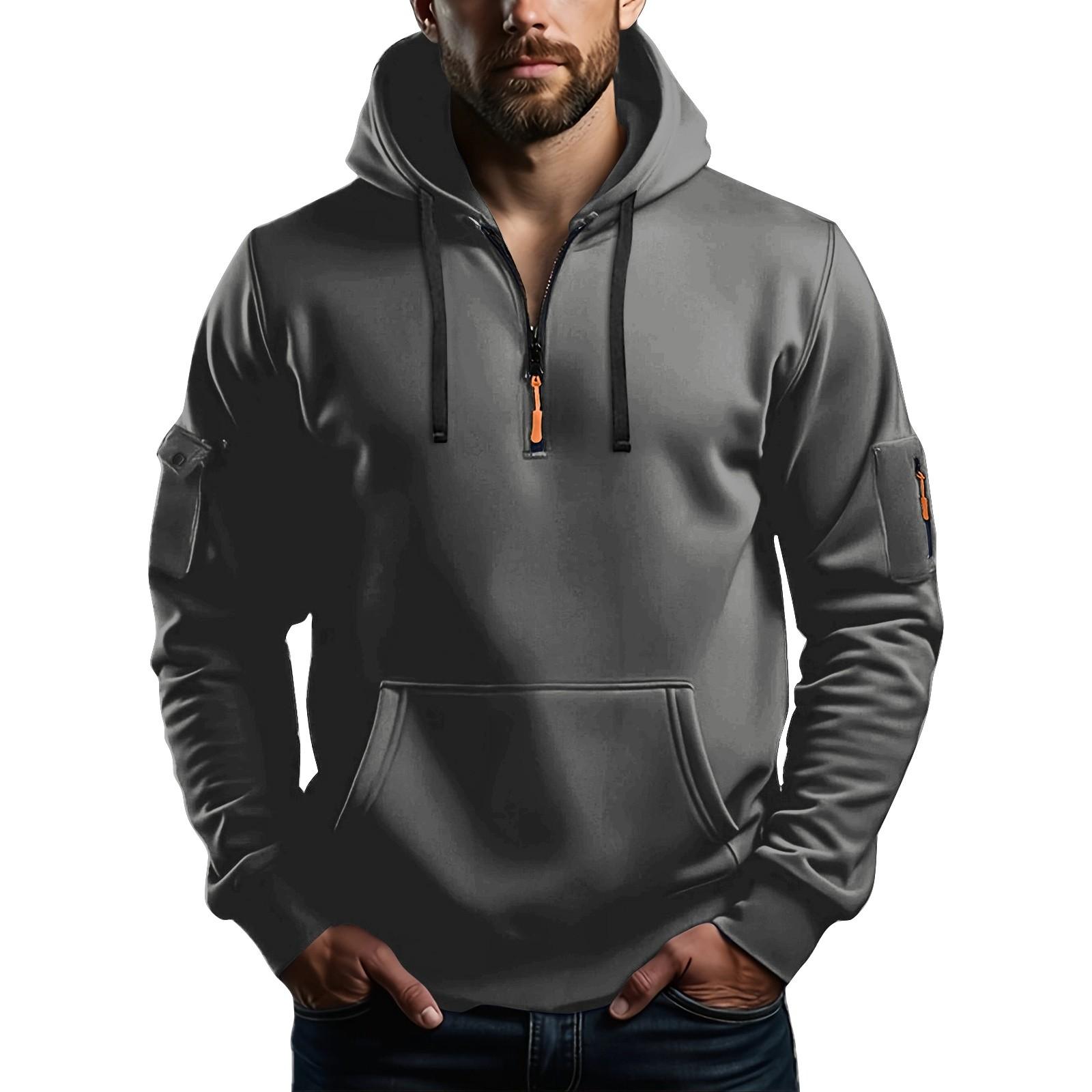 

Мужская толстовка с капюшоном на молнии, карманный кардиган, мужская спортивная повседневная толстовка большого размера XXXL