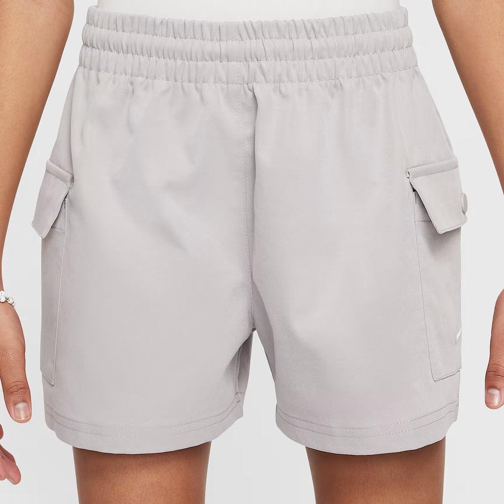 Nike Sportswear Swoosh Cargo Comfortable Soft Casual Shorts Kids shorts Academy-Grey White HF8178-009