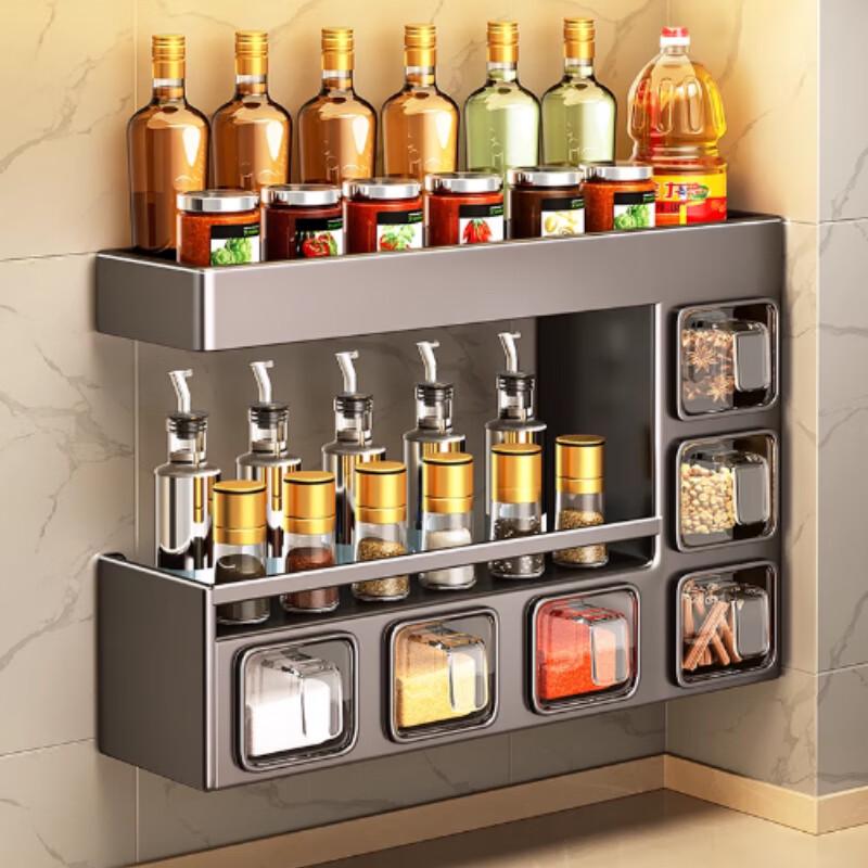 

3-Tier Kitchen Spice Rack with 6 Jars
