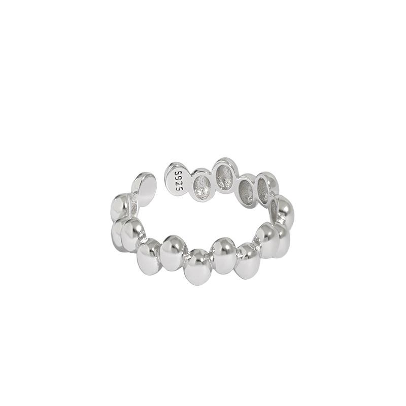 WuQie Unique Design 925 Sterling Silver 18k Gold Plated Irregular Beaded Ring 6