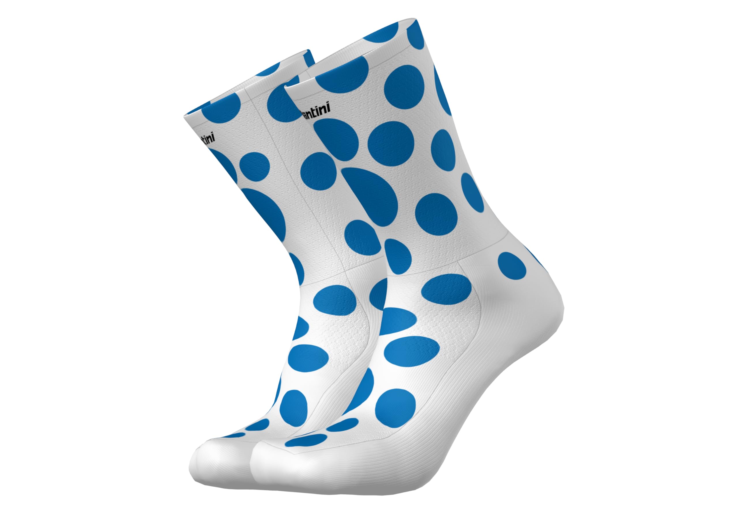 

Santini La Vuelta Polka Dot Socks, White/Light Blue