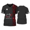 Zahnärzte Shirts O-Ausschnitt personalisierte Krankenschwestern Damen T-Shirt Uniform 3D-Druck Kurzarm Overalls weibliche Oversize Damen Kleidung