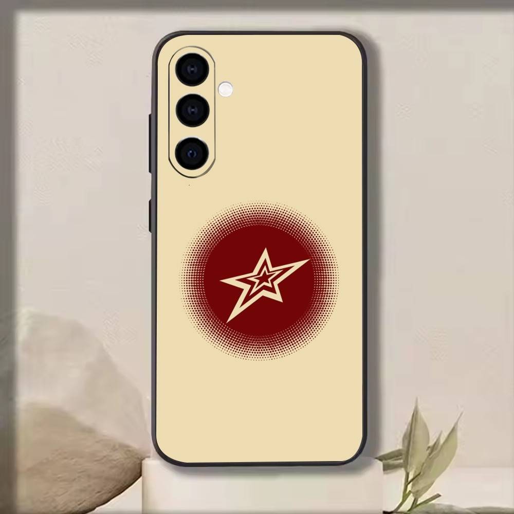 

Minimalist Red Star Phone Case For Samsung Galaxy A73,A72,A71,A70,A53,A52,A51,Others Soft Black Cover Samsung a30 a20
