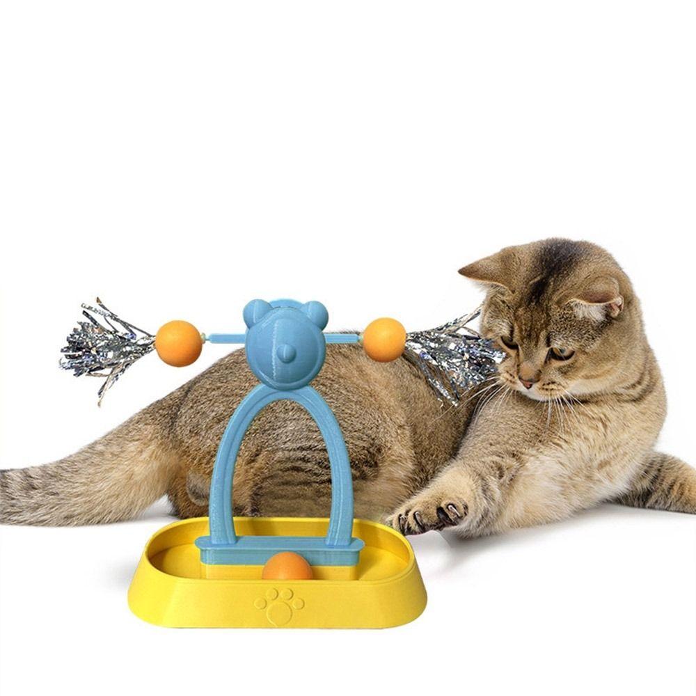 Funny Bite Resistant Cat Carousel Ball Scratch Resistant Interactive Cat Stick Plastic Cat Interactive Ball Relieve Boredom