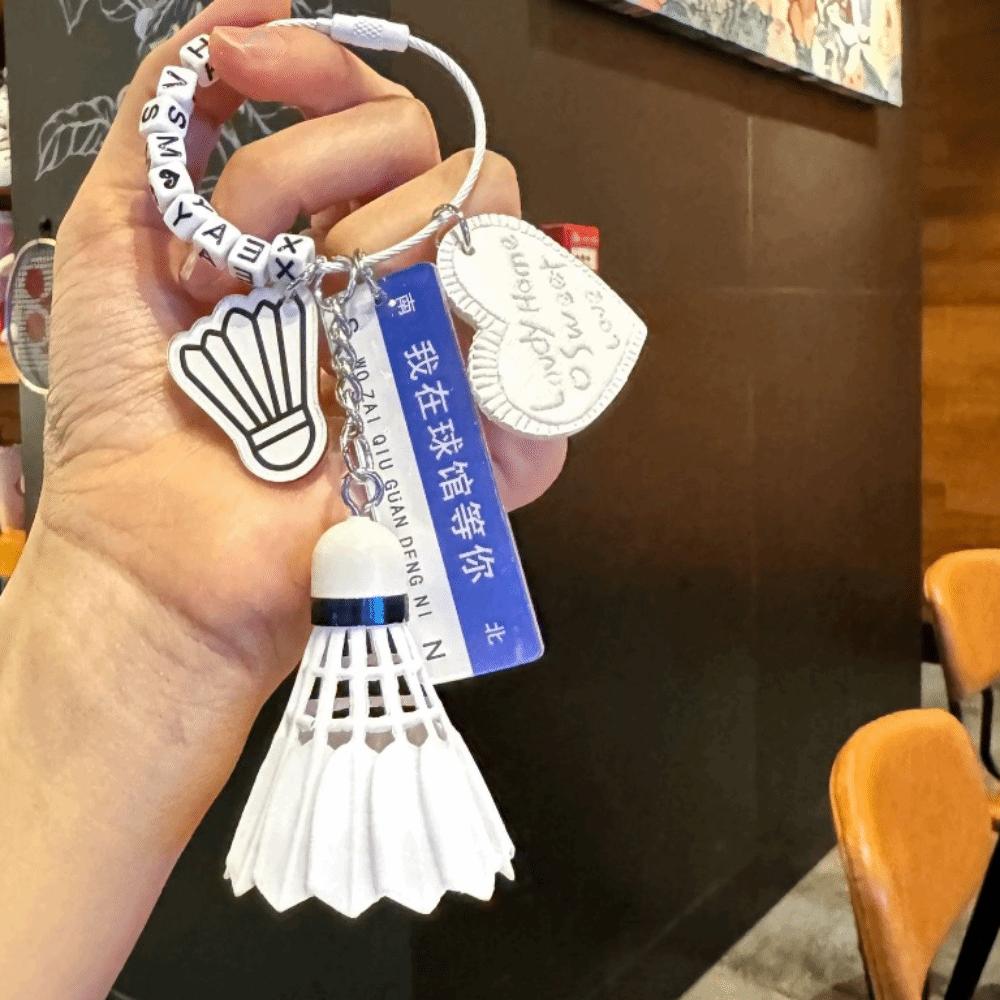 PVC Funny Tennis Ornament Creative Women Bag Charm Fashion Badminton Keychain  Couple