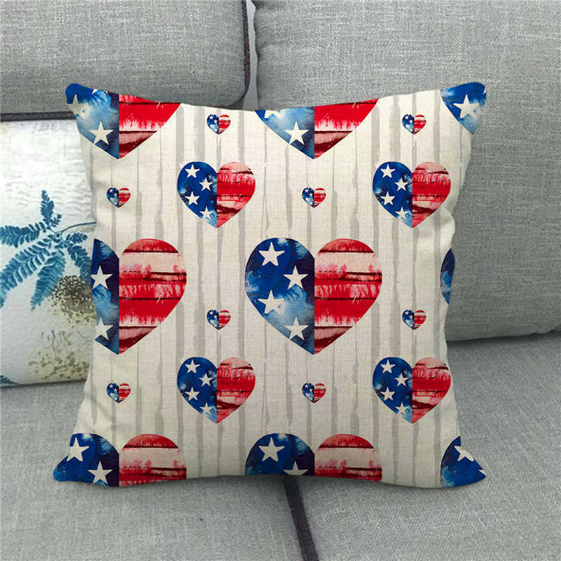 American Flag Declaration Of Independence Digital Printing Short Plush Pillow Covers For Sofa Office Cushion Cover Home Goods