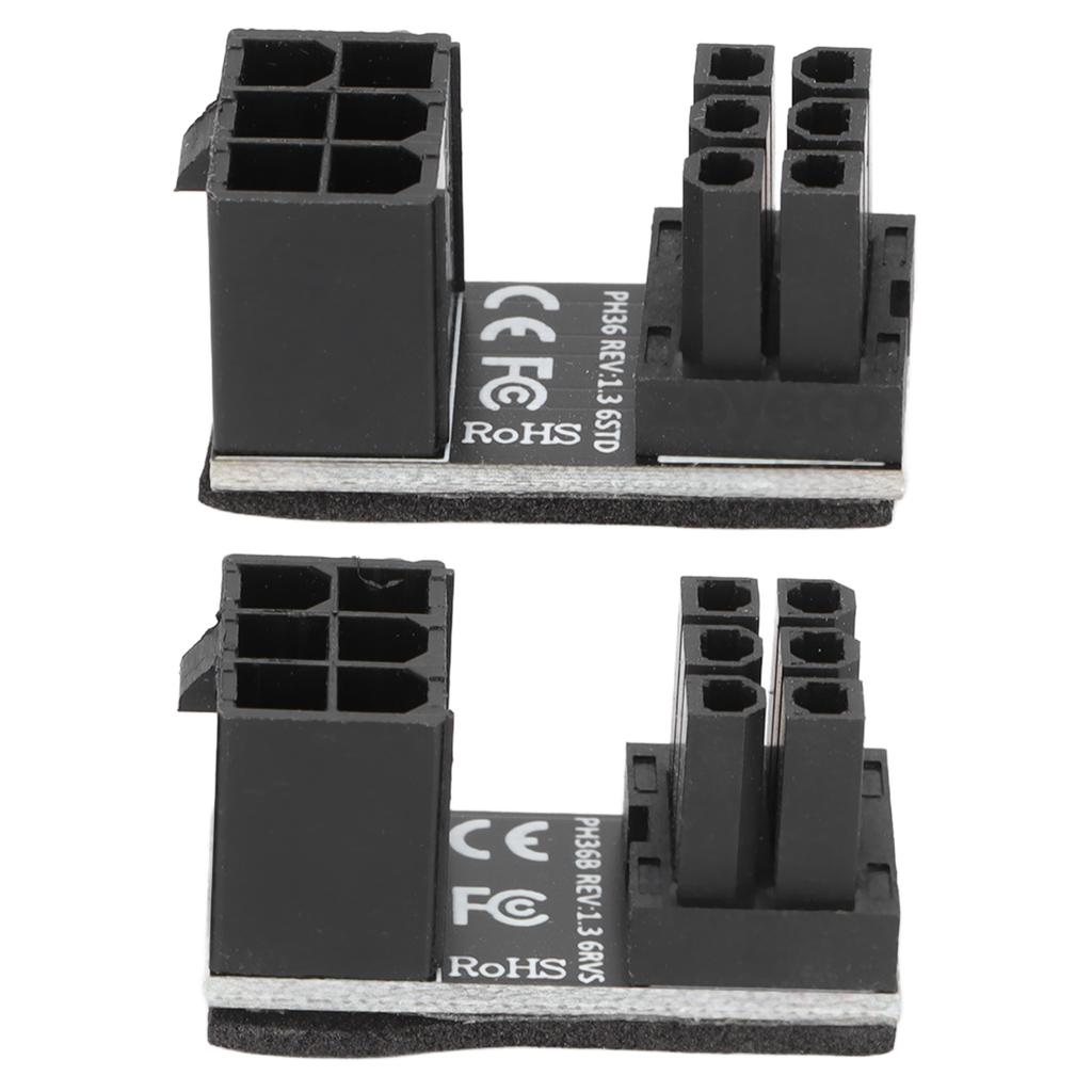 2PCS ATX 6pin Adapter Abrasion Performance Small Volume Light Weight Desktops Graphics Card AdapterSponge Model