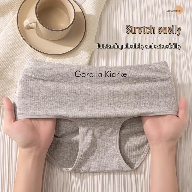 Palando Women's Cotton Antibacterial Seamless Mid-Waist Briefs 4-Pack