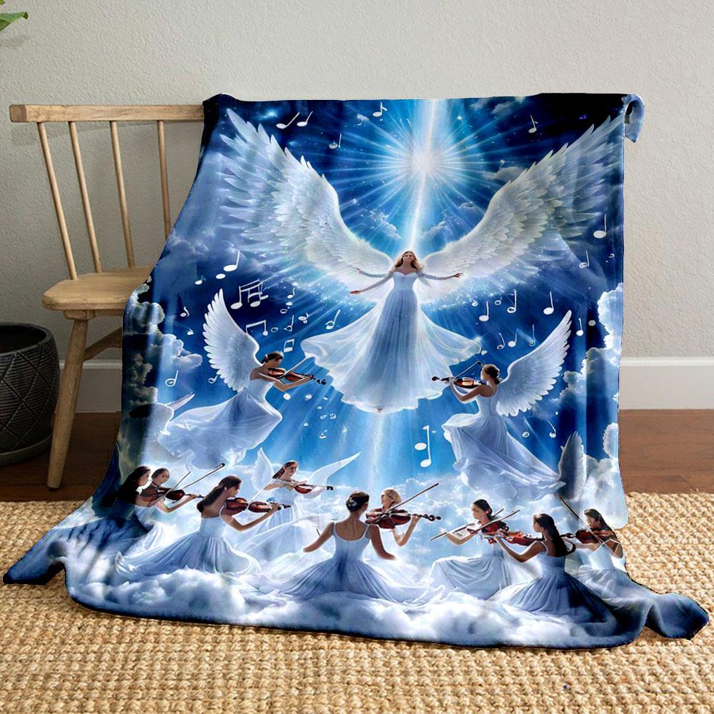Angelic Violin Choir Blanket  Printed Blanket for Living Room Bed Couch lunch break Soft Cozy Blanket for Friend's festival Gift
