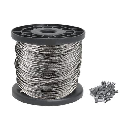 Mylystar Fall Prevention Wire Stainless Steel 2mm 100m Clothesline Stainless Steel Vinyl Coated Steel Sturdy Stainless Steel Wire Wire with Aluminum