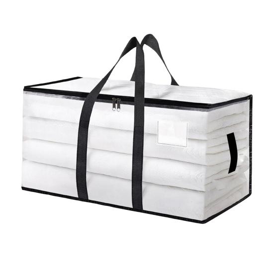 Heavy Duty Moving Bag Large Capacity Storage Tote with Reinforced Handles Zippered Moving Box with Label Pocket for Clothes Blankets Packing