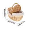 Handmade Wicker Basket With Handle Picnic Food Basket With Lid Hand-Woven Multi-Purpose Wicker Tray Desktop Decor Storage Box