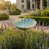 Ceramic Flower Bee Feeder, Garden Bee Watering Station, Outdoor Decorative Butterfly Cup for Thirsty Pollinators Patio Yard Decor
