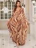 2025 European & American Cotton Print Beach Dress: Women's Loose Long Robe Cover-up with Sun Protection
