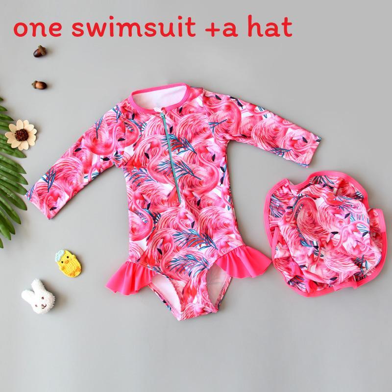 Girls Cartoon Swimsuit With Quickdry Polyester For Water Play And Sun Protection