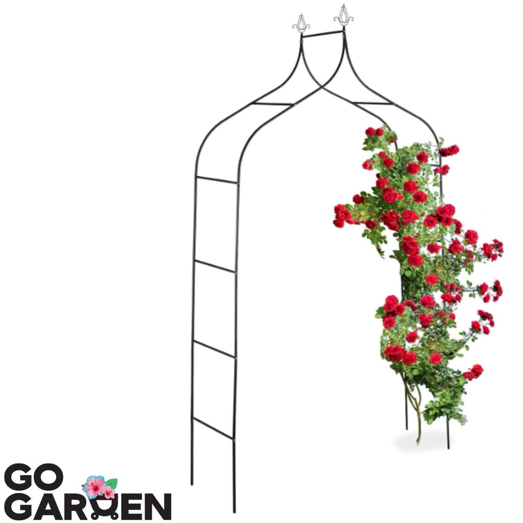 Metal Garden Pergola for Flowers, Roses, Climbers, Support, Arch, Anchors, Garden