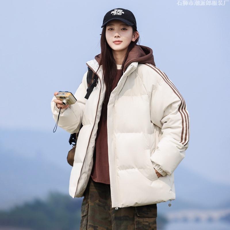 Hooded Fake Two-piece Cotton-padded Clothes, Versatile Loose Casual Cotton-padded Clothes, Warm Winter Cotton-padded Clothes
