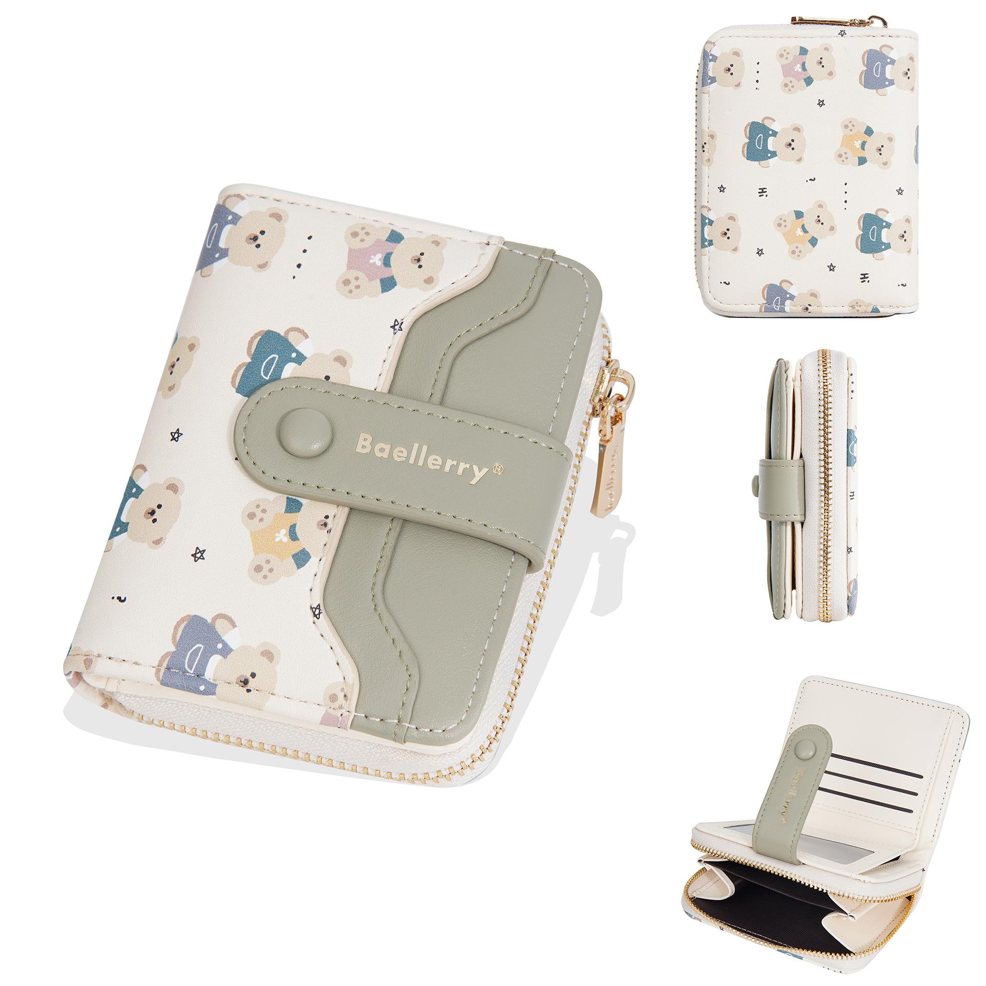 Cute printed women s short wallet buckle zipper multi-card change bag ins women s model one size 1480₽