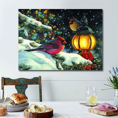 Kit punct de cruce DIY broderie cu diamante pasăre lanternă complet rotund pictură cu diamante mozaic Home Decor