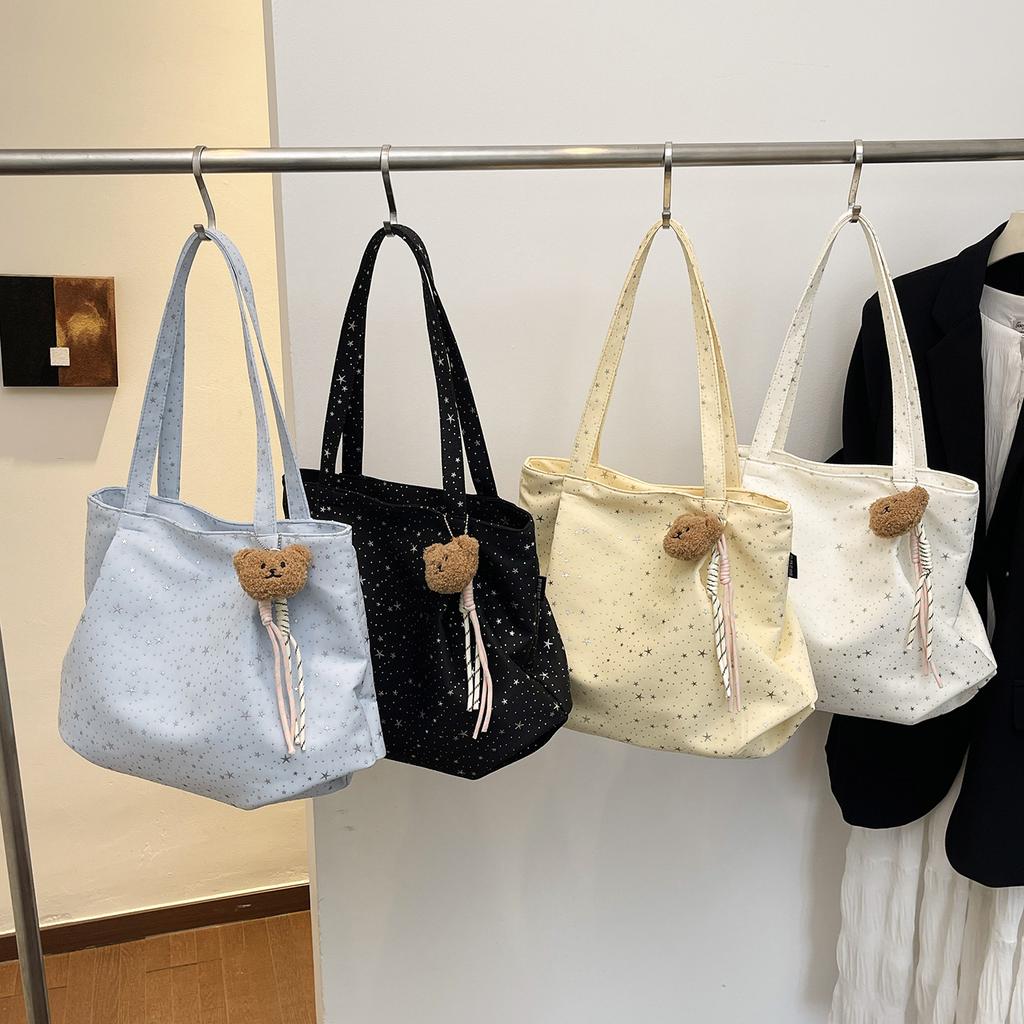 New Large-Capacity Trendy Fashion Shoulder Bag Student Class Tote Bag Portable Commuter Korean Niche Bag Women