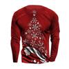 Men's Long Sleeve Christmas Shirt Santa Claus Print Casual Holiday Pullover Crew Neck Lightweight Top