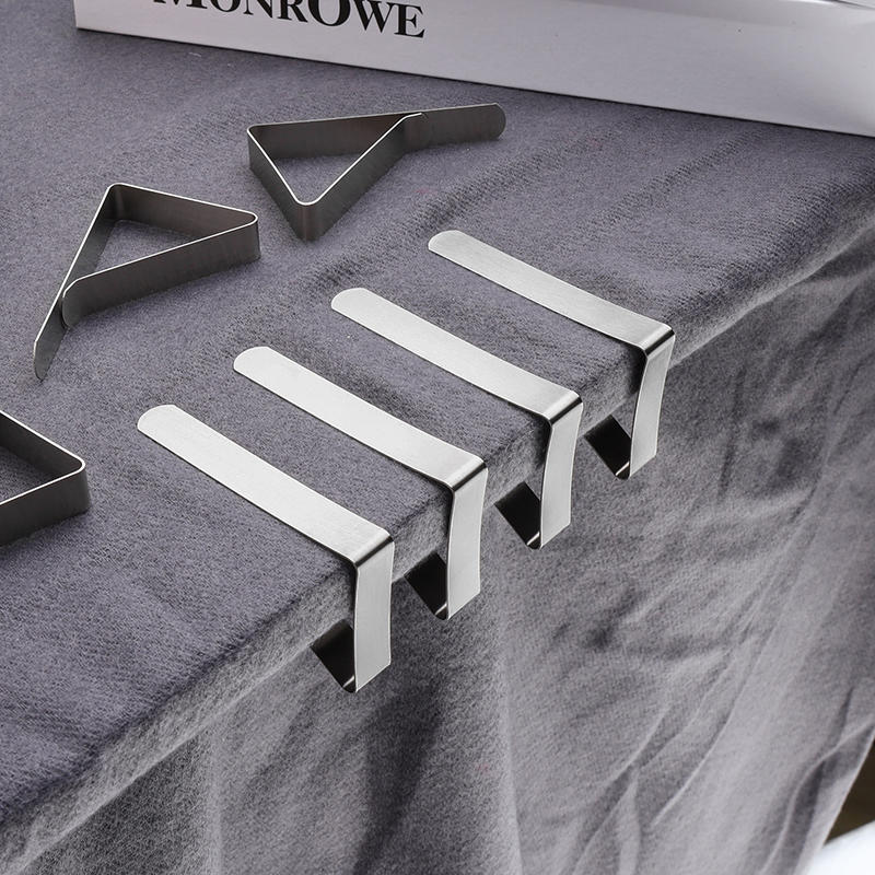 (8pcs) Drawn Stainless Steel Tablecloth Clip Triangle Clip Tablecloth Clip Adjustable Fixed Clip