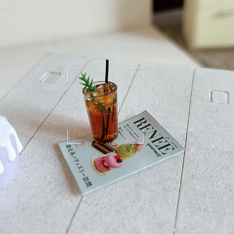 Doll House Accessories Miniature Internet Celebrity Ice American Latte Café Toy Decoration Model