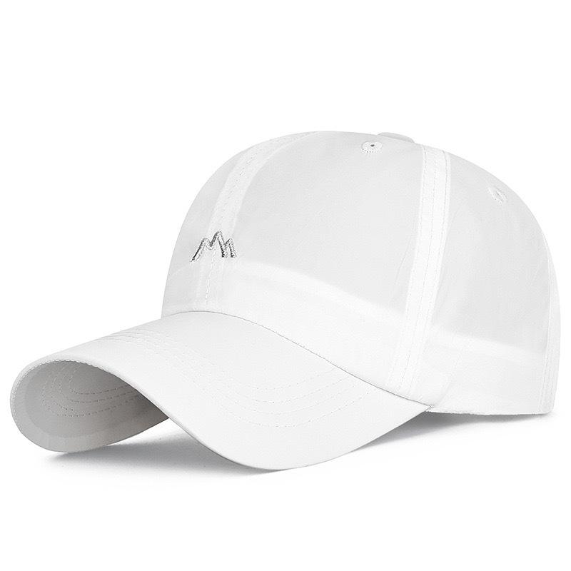 Minimalist Wave Embroidered Baseball Cap – Lightweight Casual Sun Hat белый