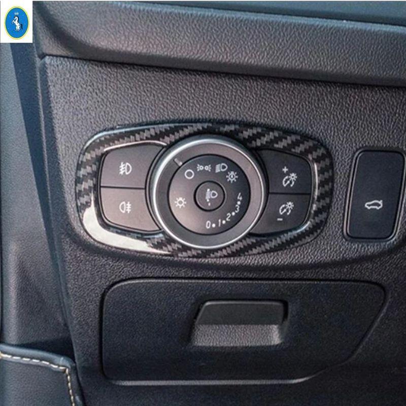 For Ford Focus MK4  - 2025 Matte / Carbon Fiber Look Car Headlight Head Lamp Switch Decor Cover Trim Inner ABS Accessories
