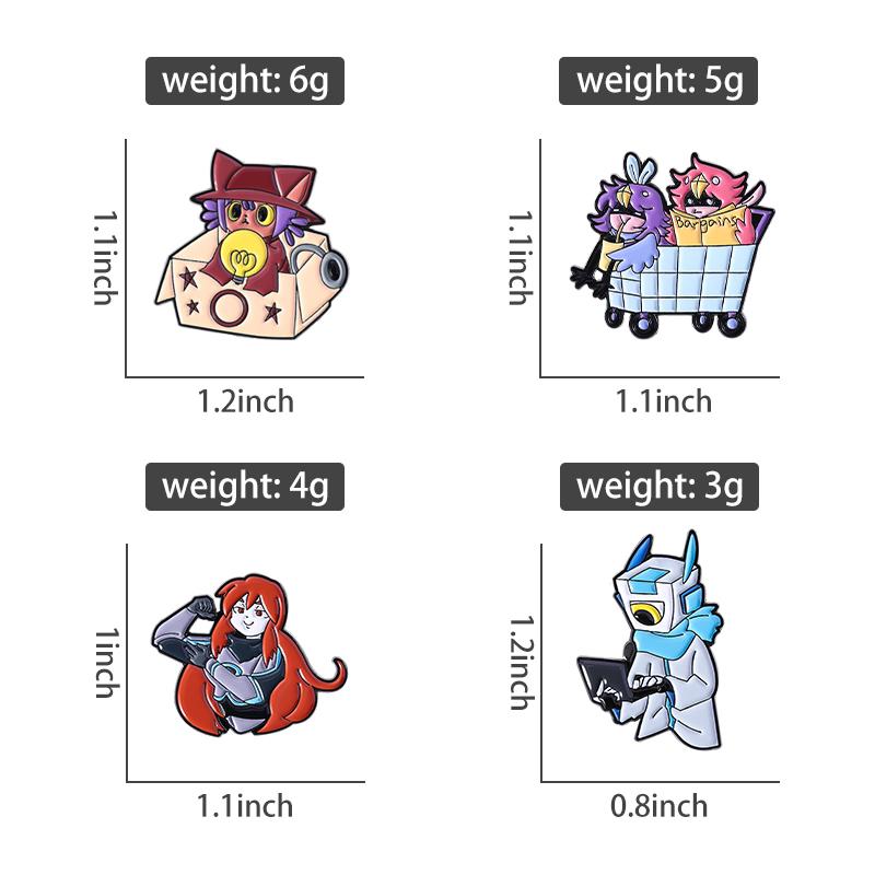 Spiel Anime Charaktere Emaille Anstecknadeln Benutzerdefiniert Stark Loli Anstecker Reversabzeichen Kleidung Tier Schmuck Geschenk für Kinder Freunde